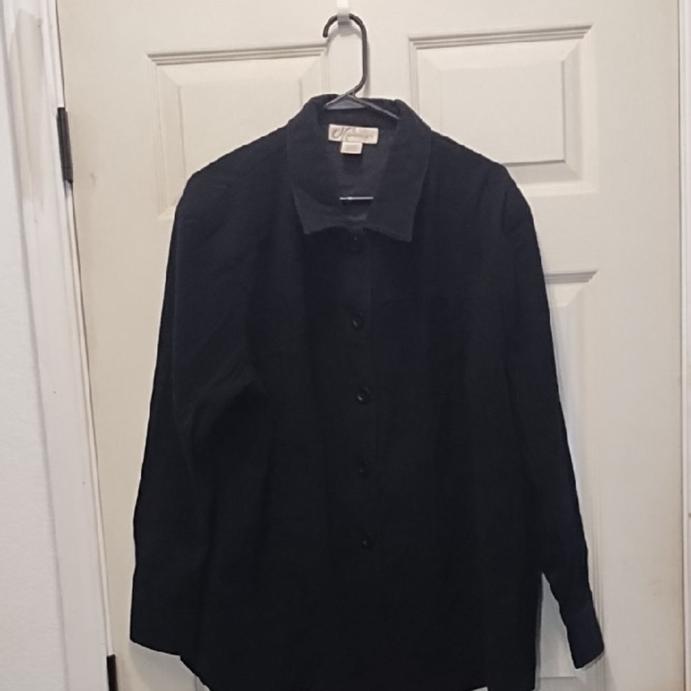 Dressbarn Black Lightweight Shirt Jacket